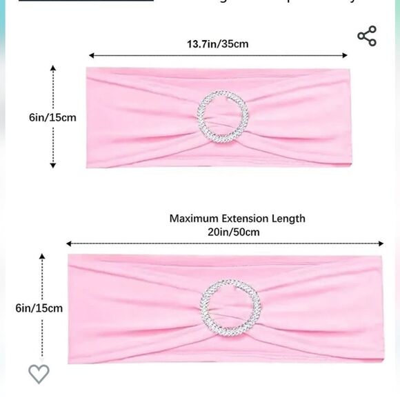 Patel pink spandex chairs sashes 40 Bands with Buckle Slider New - Picture 3 of 5